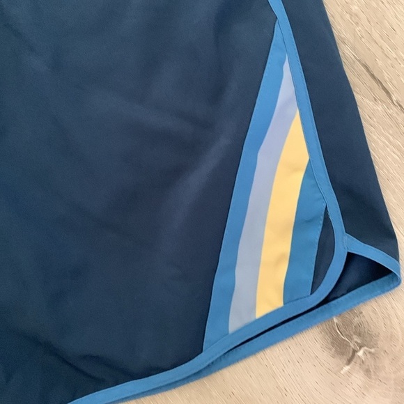 FAIR HARBOR Men's Blue Retro Stripe Lined 8" Swim Shorts Size Large - Picture 2 of 10